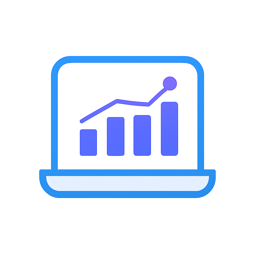 Illustration of a computer screen showing various charts and graphs, representing an AI-Native Analytics App.